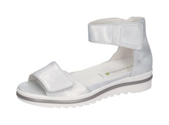 Waldl&auml;ufer Sandale WALDL&Auml;UFER HAKURA, Damen, Gr. 7 (40,5), silber (silberfarben), Nappaleder, metallic, Schuhe Sandale, Sommerschuh, Sandalette, Keilabsatz, in K