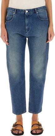 Isabel Marant Blue Nea Cotton Faded Jeans