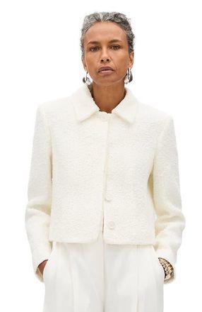 Another Tomorrow Short Tweed Jacket in Cream at Nordstrom, Size 40 It