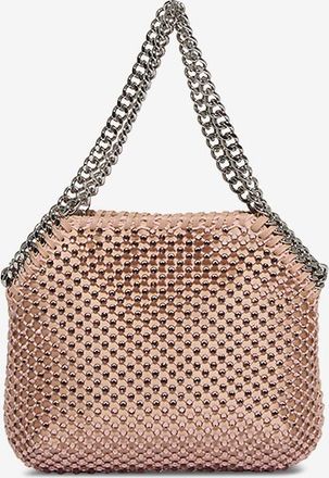 Stella McCartney Rechteckige Satin-Schultertasche mit Strass Falabella Mini