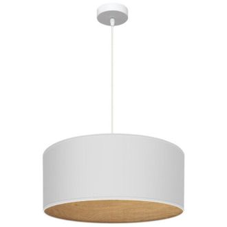 Fabrilamp Fabrilamp - Colgante Tania 1xe27 Blanco/blanco-madera Clara Regx50x50 Cm
