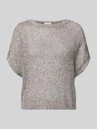 Comma Relaxed Fit T-Shirt in Strick-Optik in Hellgrau, Gr&ouml;&szlig;e XL