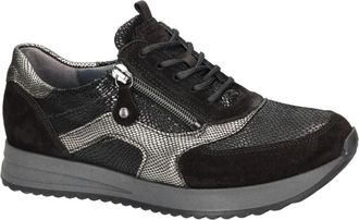 Waldl&auml;ufer H-Vicky - Dames - Sneakers - Zwart - 37 1/2 EU - Leer - Schoenen