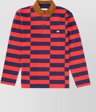 Wales Bonner striped knitwear with contrast collar and long sleeves