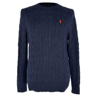 Ralph Lauren Polo Ralph Lauren Cable-Knit Sweater in Navy Blue Cotton