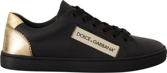 Dolce & Gabbana Low-top Sneakers - Dames - Sneakers - Zwart - 36 EU - Leer - Schoenen