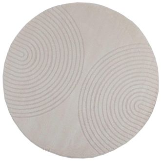 vidaXL Alfombras De &Aacute;rea Redondo Galati Crema &Oslash; 120 Cm Poli&eacute;ster Vidaxl