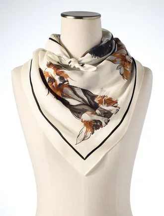 Talbots Puppy Love Square Scarf - Ivory - 001 Talbots