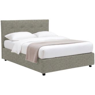 Talamo Italia Letto Piazza e Mezza Bolton, Sfoderabile, Contenitore Made in Italy, Grigio