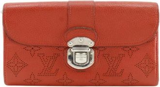Louis Vuitton Pre-owned Portefeuille Iris Monogram Mahina Wallet - Dames - Vintage Accessoires - Rood - ONE Size - Leer - Vintage