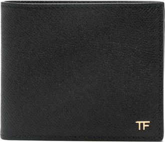 Tom Ford Logo-plaque bi-fold portemonnee - Heren - Portefeuilles - Zwart - ONE Size - Leer - Accessoires