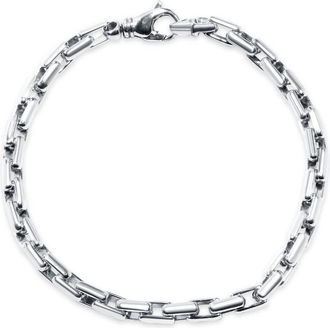 Pompeii3 Mens Round & Box Like 14k Gold (28gram) or Platinum (45gram) 5.5mm Link Bracelet 8.5