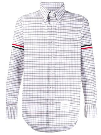 Thom Browne Camicia con bande a righe - Bianco