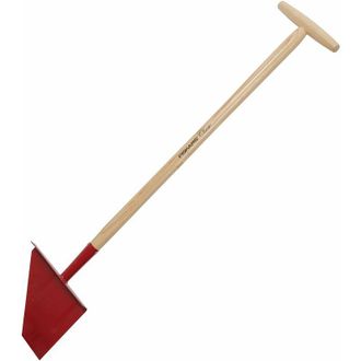 Fiskars Decespugliatore, Lunghezza: 104 cm, Larghezza: 23,5 cm, Testa in acciaio al boro/Manico in legno di frassino, Rosso/Legno, Classic, 1003707 - Fiskars