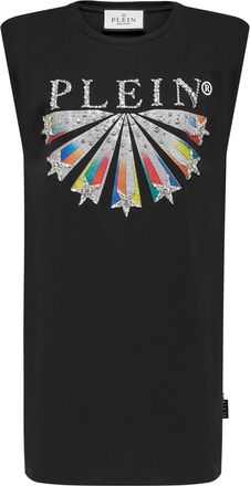 Philipp Plein T-shirt Dress Stars with Crystals