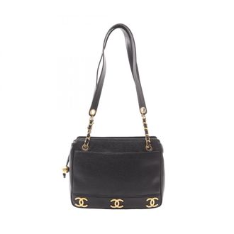 Chanel Black Grained Calfskin Handbag Tote Bag (Pre-Owned)