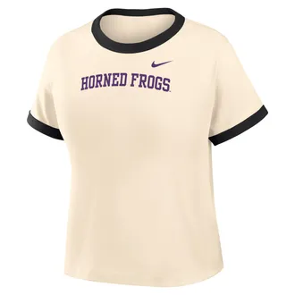 Nike Womens College (TCU Ringer T-Shirt in Brown | IV9403-120