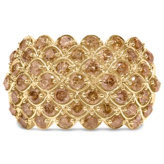 House of Brilliance 10K Yellow Gold 2.0 Cttw Brown Diamond Teardrop Design Cocktail Ring