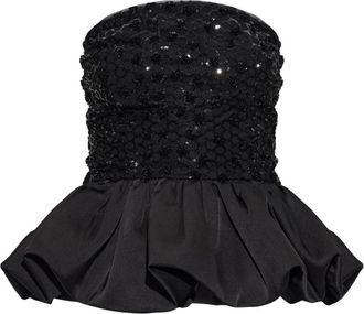 Rotate Top con paillettes e peplo - - Tops - Donna - Nero - S