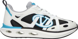 Valentino Garavani Herrens Sneakers aus wei&szlig;em/hellblauem Stoff