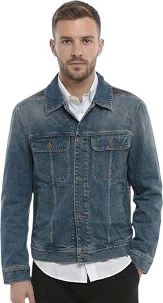 Diesel Blue Solid Denim Jacket