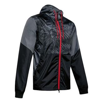 Under Armour Project Rock Legacy Windbreaker Jacket Grey Black Red 1351527-001