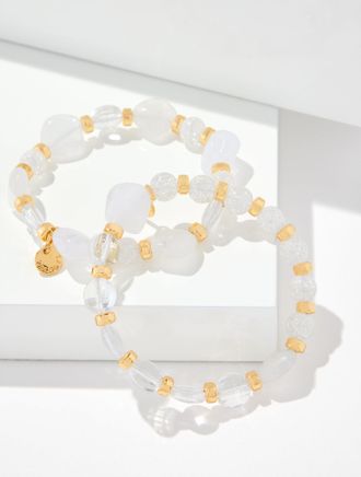 Talbots Sweet Pearl Stretch Bracelet Set - White - 001 Talbots