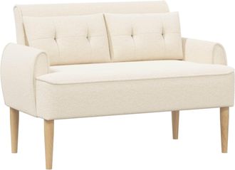 vidaXL Sof&aacute; Amoroso Con Botones Acolchados Crema 117 X 67 X 77 Cm Vidaxl
