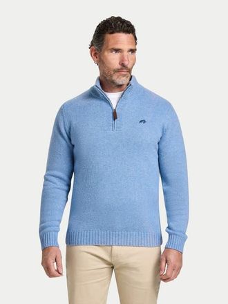 Raging Bull Chunky Fleck Quarter Zip Knit Sweater in Chambray at Nordstrom, Size Xxx-Large
