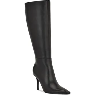 Nine West Gerty Pointed Toe Knee High Boot in Black 002 at Nordstrom, Size 8.5