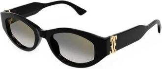 Cartier Zonnebril - Dames - Zonnebrillen - Zwart - 51 MM - Accessoires