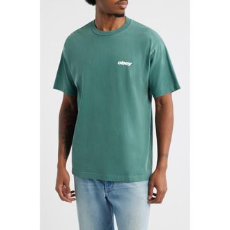 Obey Bounce Cotton Graphic T-Shirt in Pigment Rainforest at Nordstrom, Size Medium