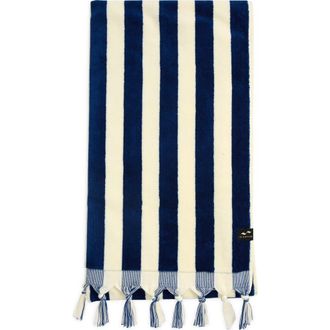 Slowtide Cabana Striped Turkish Cotton Towel in Deep Pool at Nordstrom