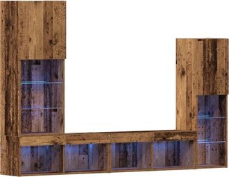 vidaXL Vidaxl - tv Cabinet with led Lights Old Wood 40.5x30x102 cm