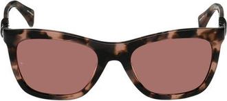Rag & Bone 53mm Square Sunglasses in Peach Crystal Tort /Rose at Nordstrom