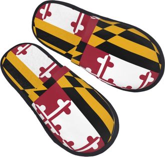 Generic Slippers Maryland State Flag Reusable House Slippers Non-Slip Cotton Slipper For Guest Room Hotel Spa M