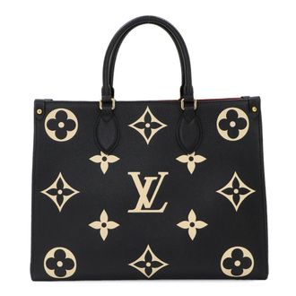 Louis Vuitton Beige Bicolor Black Monogram Monogram Empreinte Handbag Tote Bag (Pre-Owned)