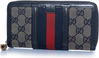Gucci Gucci monogram portemonnee in blauw