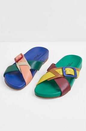Charlotte Stone Sylas Mismatch Crossover Slide Sandal in Kingston at Nordstrom, Size 10