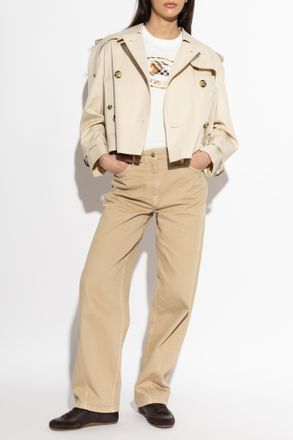 Burberry Short Trench Coat Mayfair, Womens, Cream