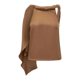 Loulou Studio Sleeveless Tops, female, Brown, Size: S Wilma Twisted Collar Top
