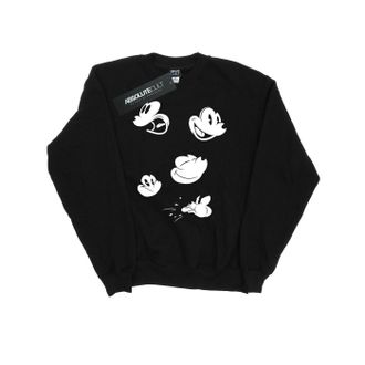 Disney Heren Mickey Mouse Gezichten Sweatshirt (Zwart)