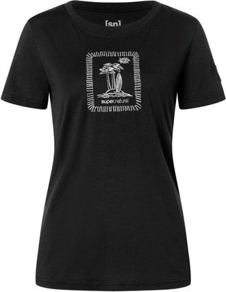 super.natural Palm Island Bio Jersey Tee Merinoshirt f&uuml;r Damen | schwarz/grau
