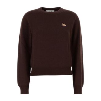 Maison Kitsun&eacute; Round-neck Truien - Dames - Ronde hals truien - Bruin - S - Truien & Vesten