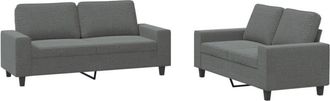 vidaXL Juego De Sof&aacute;s 2 Piezas Tela Gris Oscuro Vidaxl