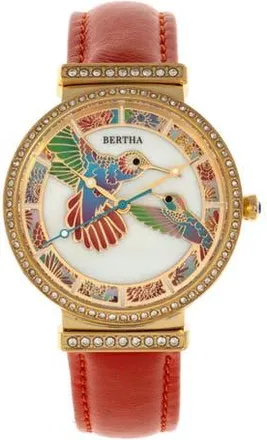 Bertha Sunglasses Emily Mother-Of-Pearl Bracelet Watch in Gold/orange at Nordstrom