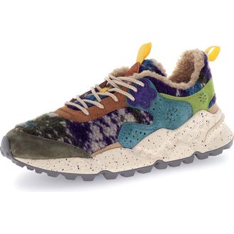 Flower Mountain Kotetsu Teddy Fleece Sneaker in Grey Dark Green at Nordstrom, Size 12.5Us