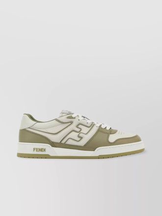 Fendi leather perforated toe rubber sole sneakers
