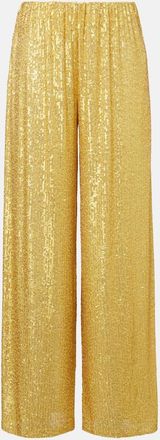 Norma Kamali Pantaloni a gamba larga con paillettes