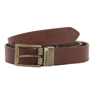 Barbour Accessoires, Heren, Bruin, M, Katoen, Omkeerbare Tartan Leren Riem